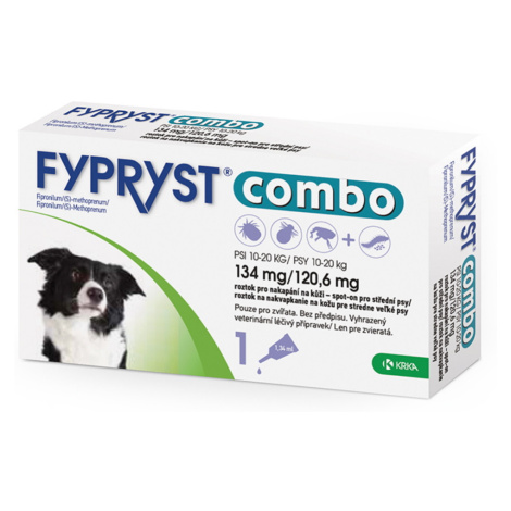 FYPRYST combo spot-on 134 mg/120,6 mg stredné psy 10-20 kg 1x1,34 ml