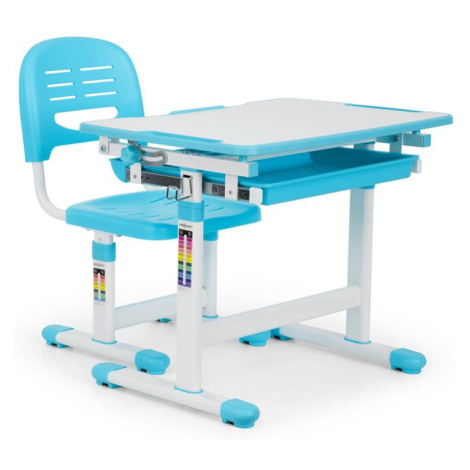 OneConcept Tommi detský písací stôl, dvojdielna sada, stôl, stolička, výškovo nastaviteľné