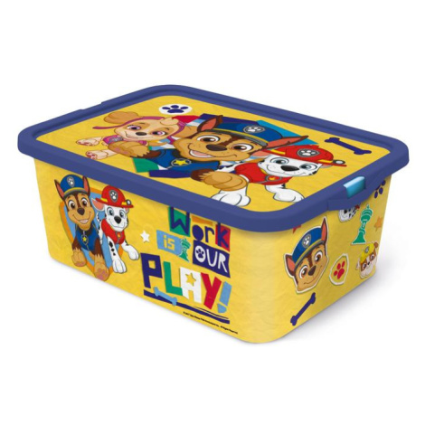 STOR Plastový úložný box s vekom Paw Patrol 13l žltý