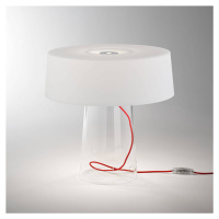 Prandina Glam stolová lampa 48cm číra/biela