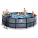 Bazén s pieskovou filtráciou Stone pool Exit Toys kruhový oceľová konštrukcia 488*122 cm šedý od