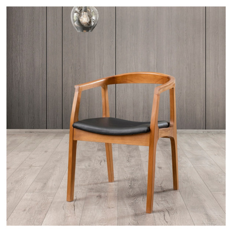 Jedálenská stolička Albero z masívu a ekokože orech/čierna Kalune Design