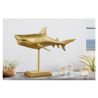 Dekoračná socha žralok AMEIS 70 cm Dekorhome Zlatá,Dekoračná socha žralok AMEIS 70 cm Dekorhome 