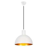 Závesné svietidlo v bielej a zlatej farbe s kovovým tienidlom ø 30 cm Sivani – Opviq lights
