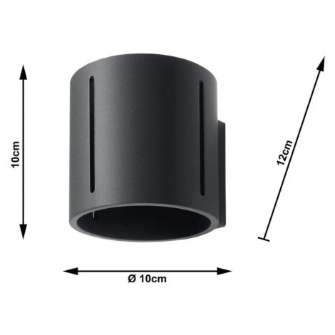 Nástenné svietidlo Topa up/down, čierne telo SOLLUX LIGHTING