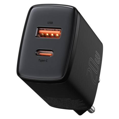 Sieťová nabíjačka Baseus CCXJ-B01 Compact Quick Charge USB/USB-C PD 20W čierna