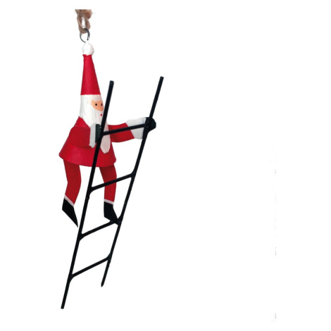 Vianočná závesná dekorácia G-Bork Santa With Ladder