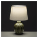 Tmavozelená keramická stolová lampa s textilným tienidlom (výška 28 cm) – Casa Selección