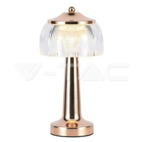LED stolová lampa 1800 mAh Batéria D: 13,5 * 26,5 francúzske zlato 3V1 VT-1048 (V-TAC)