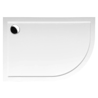 RENA L sprchová vanička z liateho mramoru, štvrťkruh 100x80x4cm, R550, ľavá, biela 75511