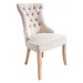 Estila Chesterfield jedálenská stolička Torino s chesterfield prešívaním v bielej farbe a klopad