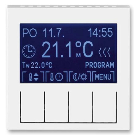 Termostat duálny progr. - jednotka ovl. biela/biela Levit (ABB)