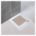 Sivobéžová protišmyková kúpeľňová podložka Wenko Mirasol, 54 × 54 cm
