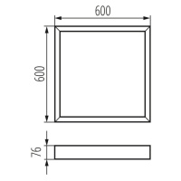 ADTR-H 76MM 6060 W Rámček pre LED panel