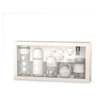 SUAVINEX Premium novorodenecký set Bonhomia biely - fľaštičky, cumlík, klip, krabička na cumlík,