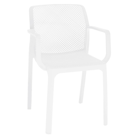 Stohovateľná stolička, biela/plast, FRENIA Tempo Kondela