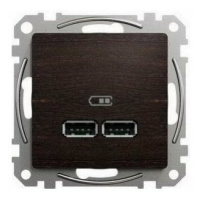 Dvojitá USB A+A nabíjacka 2.1A, Wenge, Sedna Design (Schneider)