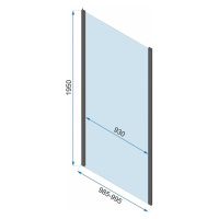 Rea Rapid, pevná stena pre sprchovací kút Rapid 100 x 195 cm, 6mm číre sklo, chrómový profil, RE