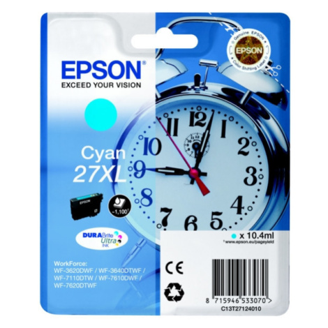 Epson T27124012, 27XL azúrová (cyan) originálna cartridge