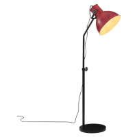 vidaXL Podlahová lampa 25 W šmuhovaná červená 30x30x90-150 cm E27