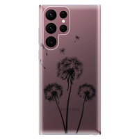 Odolné silikónové puzdro iSaprio - Three Dandelions - black - Samsung Galaxy S22 Ultra 5G