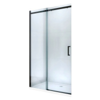 MEXEN - Omega posuvné sprchové dvere 160, transparent, čierna so sadou pre niku 825-160-000-70-0