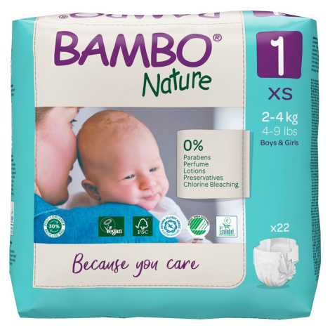 BAMBO Nature 1 Detské plienkové nohavičky 2-4 kg 22 ks