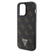 Guess PU Leather 4G Triangle Metal Logo Zadný Kryt pre iPhone 14 Pro Max Black