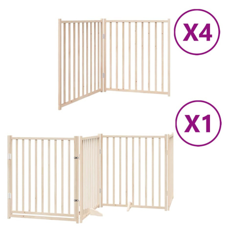 vidaXL Brána pre psa s dverami sklad. 12 panelov 960 cm topoľové drevo