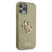 Guess PU Perforated 4G Glitter Metal Logo Zadný Kryt pre iPhone 12/12 Pro Gold