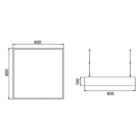 BRUMBERG LED závesné svietidlo Biro Square on/off, čierne, 4000K