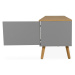 Sivý TV stolík s detailmi v dekore dubového dreva Tenzo Dot, šírka 192 cm