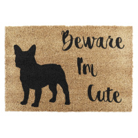 Rohožka z kokosového vlákna 40x60 cm Beware I'm Cute French Bulldog – Artsy Doormats