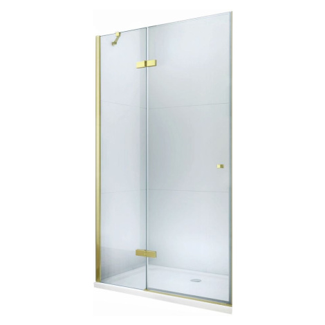 MEXEN - Roma sprchové dvere krídlové 70 cm, transparent, zlatý sa stenovým profilom 854-070-000-