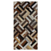 KONDELA Typ 2 kožený koberec 70x140 cm vzor patchwork
