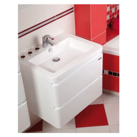 Kúpeľňová skrinka s umývadlom Praya závesná 64x53x48, biela,lesk