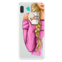 Odolné silikónové puzdro iSaprio - My Coffe and Blond Girl - Samsung Galaxy A20e