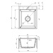 Deante Eridan, granitový drez na dosku 400x500x212 mm, 3,5" + priestorovo úsporný sifón, 1-komor