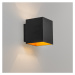 Dizajnové nástenné svietidlo čierno-zlaté štvorcové - Sola