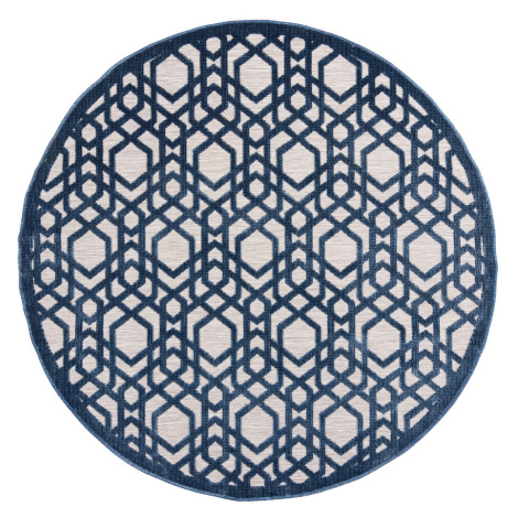 Kusový koberec Piatto Oro Blue kruh – na ven i na doma - 160x160 (průměr) kruh cm Flair Rugs kob