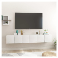 vidaXL Závesné TV skrinky 3 ks lesklé biele 60x30x30 cm