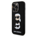 Karl Lagerfeld Liquid Silicone Karl and Choupette Heads Zadný Kryt pre iPhone 15 Pro Black