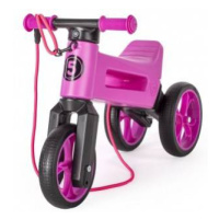 Odrážadlo FUNNY WHEELS Rider SuperŠport fialovej 2v1+popruh, výška sedla 28/30cm nos 25kg 18m+ v