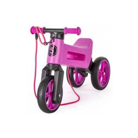 Odrážadlo FUNNY WHEELS Rider SuperŠport fialovej 2v1+popruh, výška sedla 28/30cm nos 25kg 18m+ v