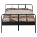 Čierna kovová jednolôžková posteľ s roštom 120x200 cm Mees – WOOOD