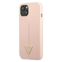 Silikónové puzdro Guess na Apple iPhone 13 GUHCP13MSLTGP Silicone Line Triangle ružové