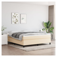 vidaXL Posteľný rám boxspring s matracom krémový 180x200 cm látka