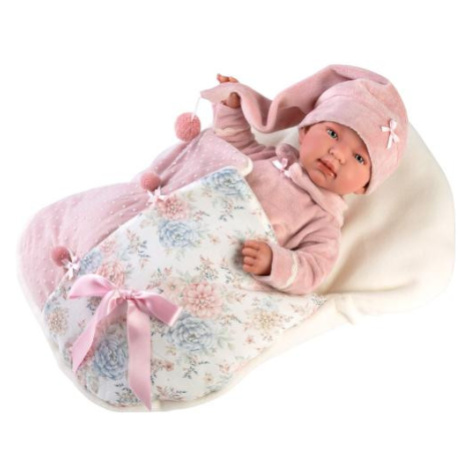 Llorens 84450 NEW BORN - realistická bábika bábätko so zvukom a mäkkým látkovým telom 44cm