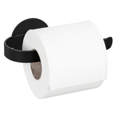 Matne čierny samodržiaci kovový držiak na toaletný papier Bivio – Wenko