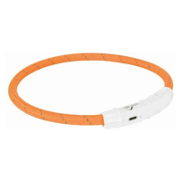 Trixie Flash light band USB, TPU/nylon, M–L: 45 cm/ř 7 mm, orange